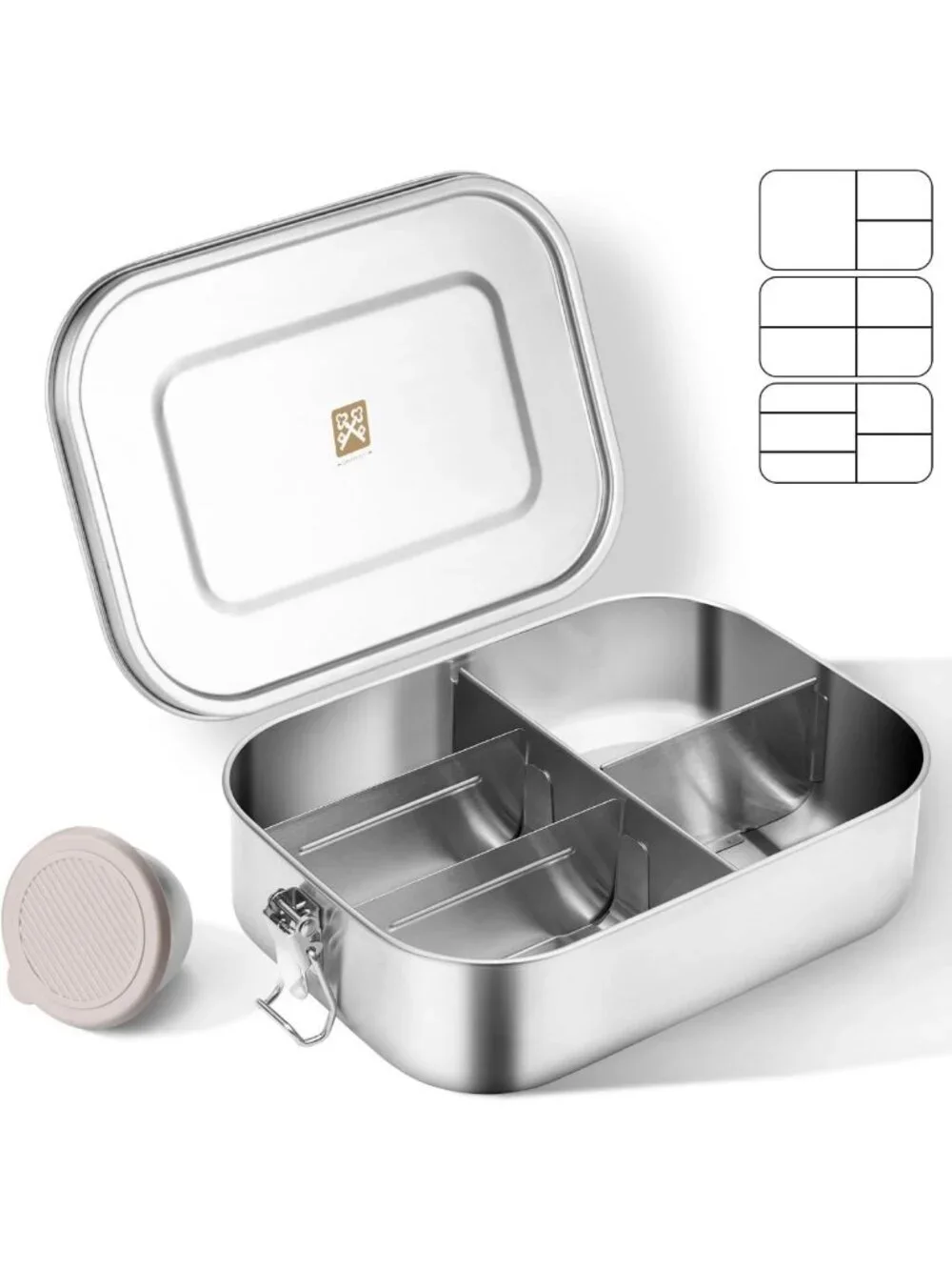 Large Stainless Steel Bento Box - 5 Compartment Eco-Friendly Lunch Container